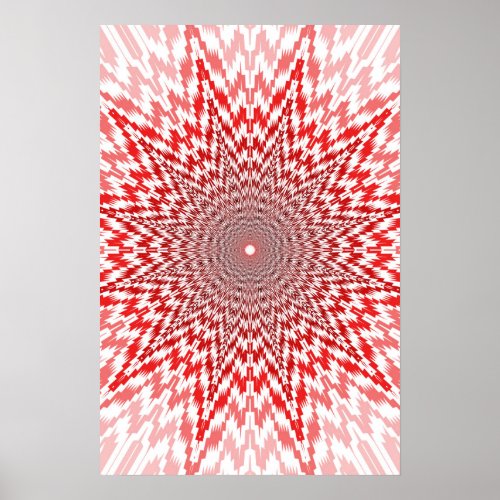 Trippy Poster Abstract Red Poster