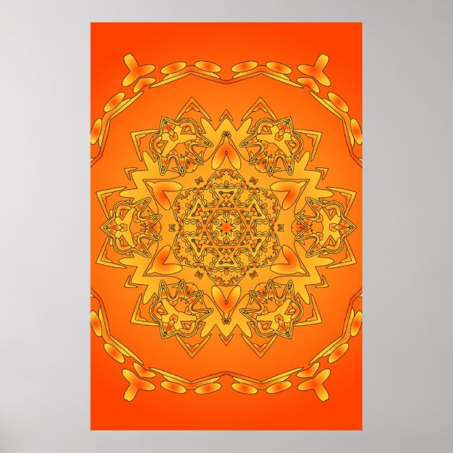 Trippy Poster: Psychedelic Hexagonal Artwork Poster (Front)