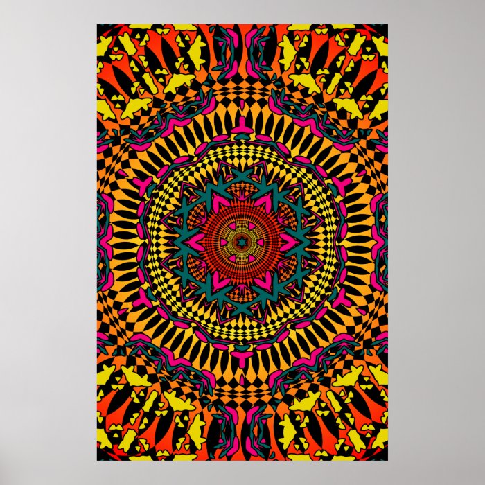 Trippy Poster Psychedelic Kaleidoscope Artwork