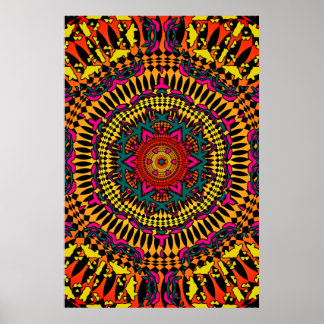 Trippy Poster: Psychedelic Kaleidoscope Artwork Poster
