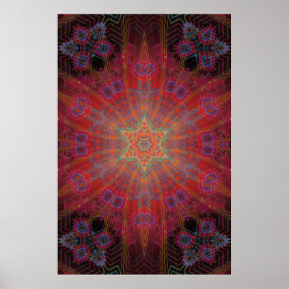Trippy Poster: Psychedelic Radial Artwork Poster