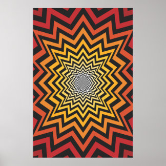 Trippy Poster: Psychedelic Radial Artwork Poster