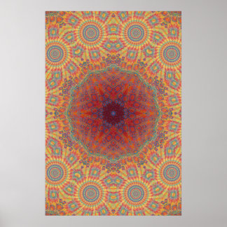 Trippy Poster: Psychedelic Radial Artwork Poster