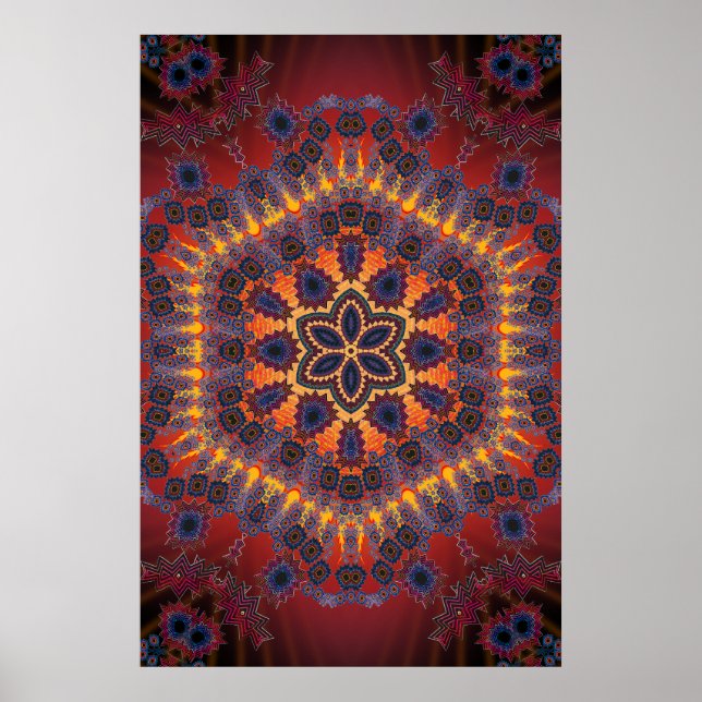 Trippy Poster: Psychedelic Radial Artwork Poster (Front)