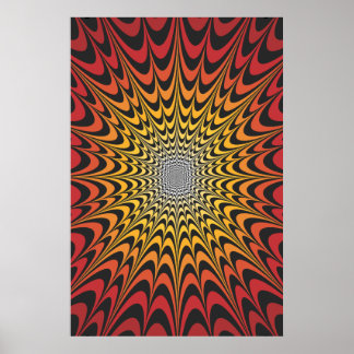 Trippy Poster: Psychedelic Radial Artwork Poster