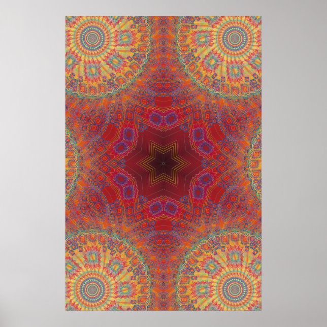 Trippy Poster: Psychedelic Radial Artwork Poster (Front)