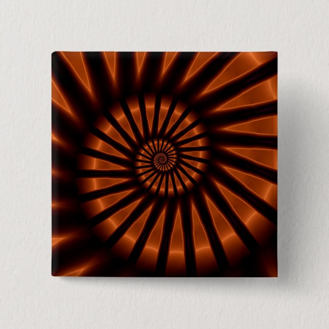 Trippy Psychedelic Backlighting Fine Fractal Pinback Button (Front)