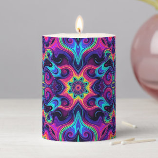 Trippy Psychedelic Candle – Vibrant Fractal Energy