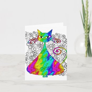 Trippy Psychedelic Cat Notecards by gidget26 at Zazzle