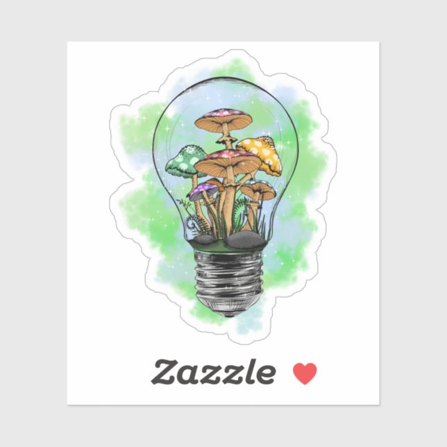 Trippy Psychedelic Earthy Mushroom Artwork  Sticker (Sheet)