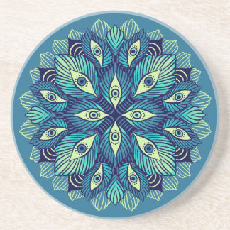 Trippy Psychedelic Eyes Floral Art – Surreal Eyes Coaster