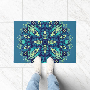 Trippy Psychedelic Eyes Floral Art – Surreal Eyes Doormat