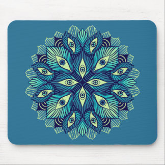Trippy Psychedelic Eyes Floral Surreal Art Mouse Pad