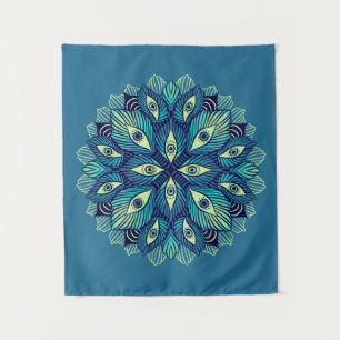 Trippy Psychedelic Eyes Floral Surreal Art Tapestry