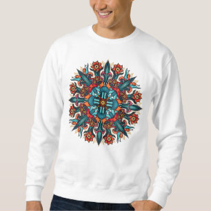 Trippy Psychedelic Groovy Mushroom Mandala Eyes Sweatshirt