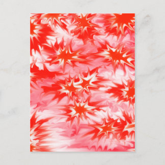 Trippy Psychedelic Multi-colored Red White & Pink Postcard