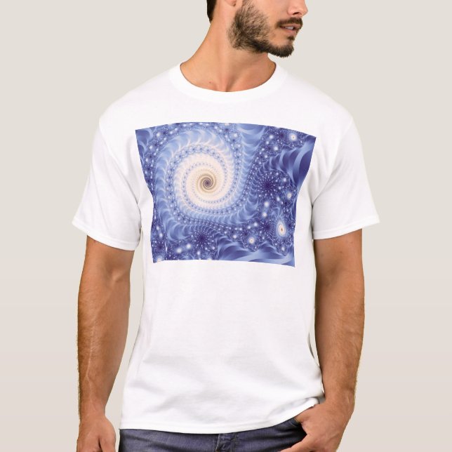Trippy Psychedelic Starstorm Fine Fractal T-Shirt (Front)