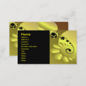 Trippy Psychedelic Yellow Spiral Fine Fractal Business Card (Front/Back)
