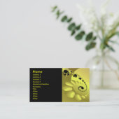 Trippy Psychedelic Yellow Spiral Fine Fractal Business Card (Standing Front)