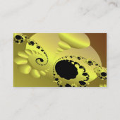 Trippy Psychedelic Yellow Spiral Fine Fractal Business Card (Back)