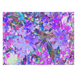Trippy Purple and Magenta Colorful Wildflowers Tablecloth