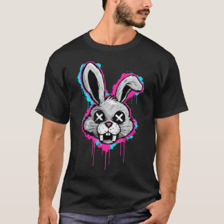 Trippy Rabbit Vaporwave Edm Rave Festival House T-Shirt