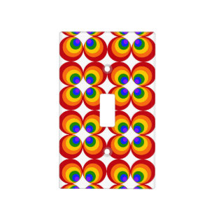 Trippy Rainbow Flowers Light Switch Cover