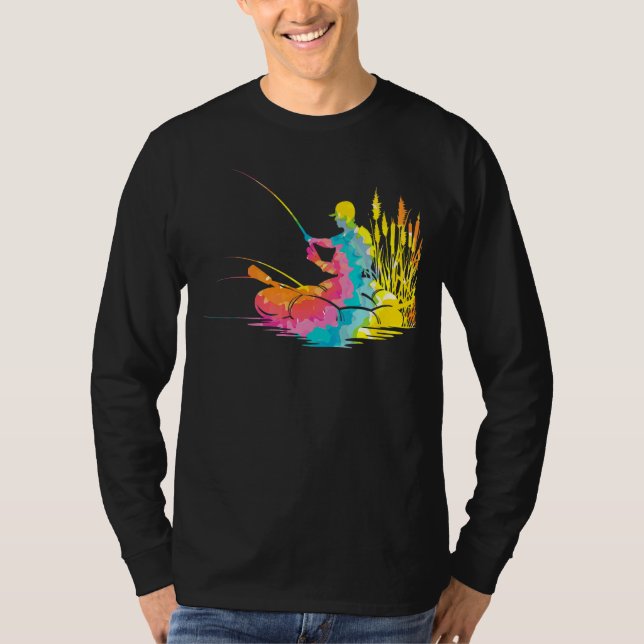 Trippy Rainbow Hippie  Tie Dye Fishing T-Shirt (Front)