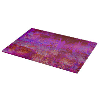 Trippy Red and Magenta Impressionistic Landscape Cutting Board