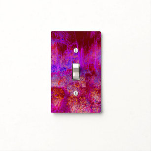 Trippy Red and Magenta Impressionistic Landscape Light Switch Cover