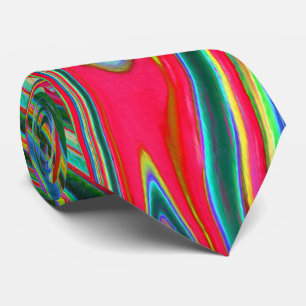 Trippy Red, Green and Blue Abstract Groovy Art Neck Tie