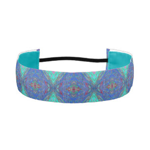 Trippy Retro Blue and Red Abstract Butterfly Athletic Headband