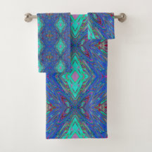 Trippy Retro Blue and Red Abstract Butterfly