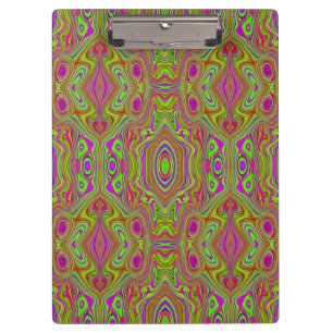 Trippy Retro Chartreuse Magenta Abstract Pattern Clipboard