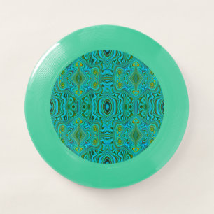 Trippy Retro Turquoise Chartreuse Abstract Pattern Wham-O Frisbee