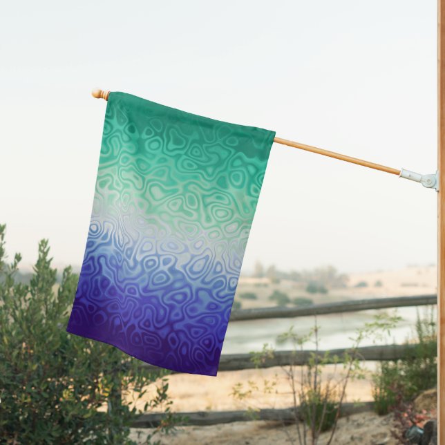 Trippy Ripply Funky Boho MLM Men Loving Men Pride House Flag (Insitu (Back))