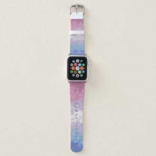 Trippy Ripply Groovy Eccentric Bigender Pride Flag Apple Watch Band