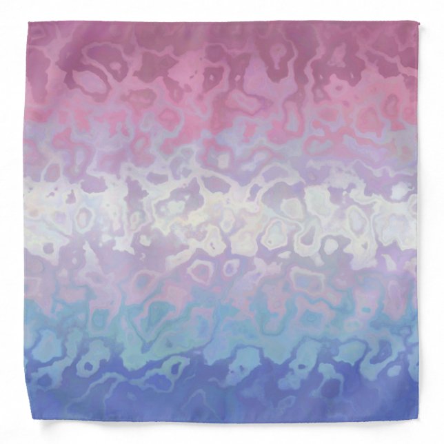Trippy Ripply Groovy Eccentric Bigender Pride Flag Bandana (Front)