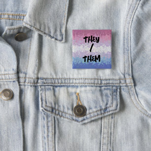 Trippy Ripply Groovy Eccentric Bigender Pride Flag Button