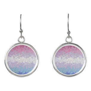 Trippy Ripply Groovy Eccentric Bigender Pride Flag Earrings