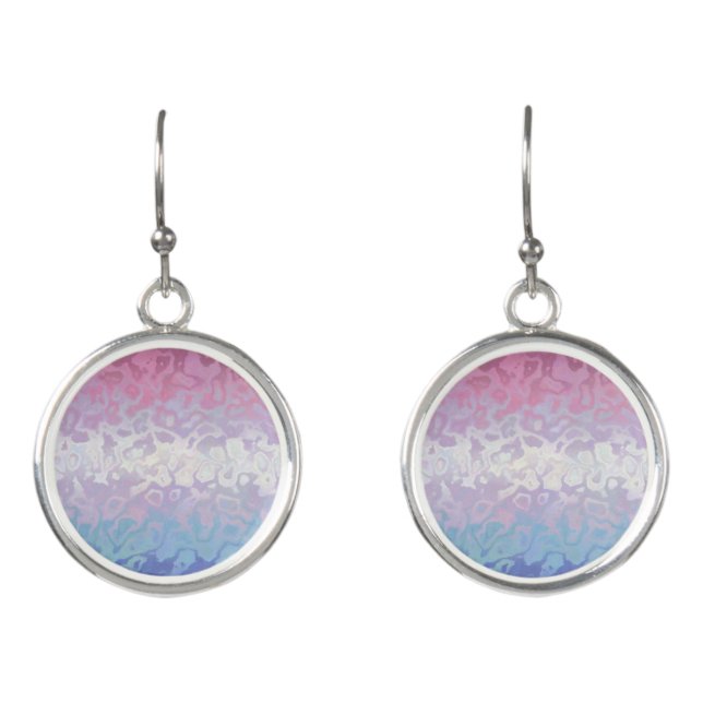 Trippy Ripply Groovy Eccentric Bigender Pride Flag Earrings (Front)