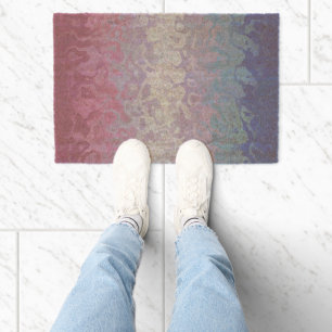 Trippy Ripply Groovy Eccentric Bigender Pride Flag Fiber Doormat