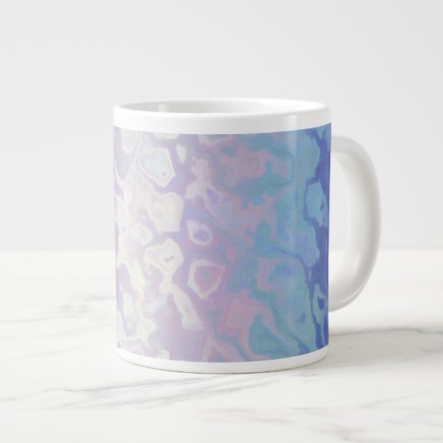 Trippy Ripply Groovy Eccentric Bigender Pride Flag Giant Coffee Mug (Front Right)