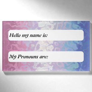 Trippy Ripply Groovy Eccentric Bigender Pride Flag Name Tag