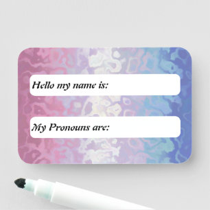 Trippy Ripply Groovy Eccentric Bigender Pride Flag Name Tag