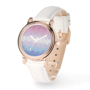 Trippy Ripply Groovy Eccentric Bigender Pride Flag Watch