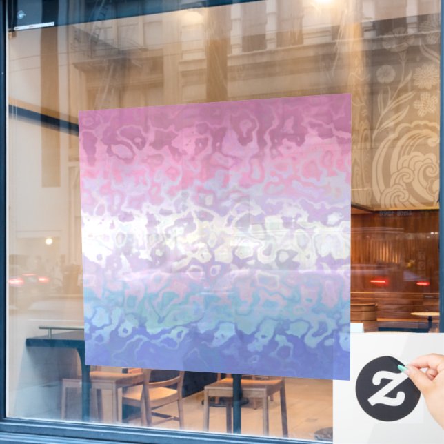 Trippy Ripply Groovy Eccentric Bigender Pride Flag Window Cling (Cafe Window)