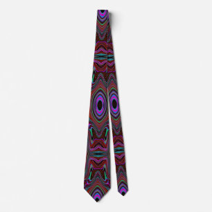 Trippy Seafoam Green and Magenta Abstract Pattern Neck Tie