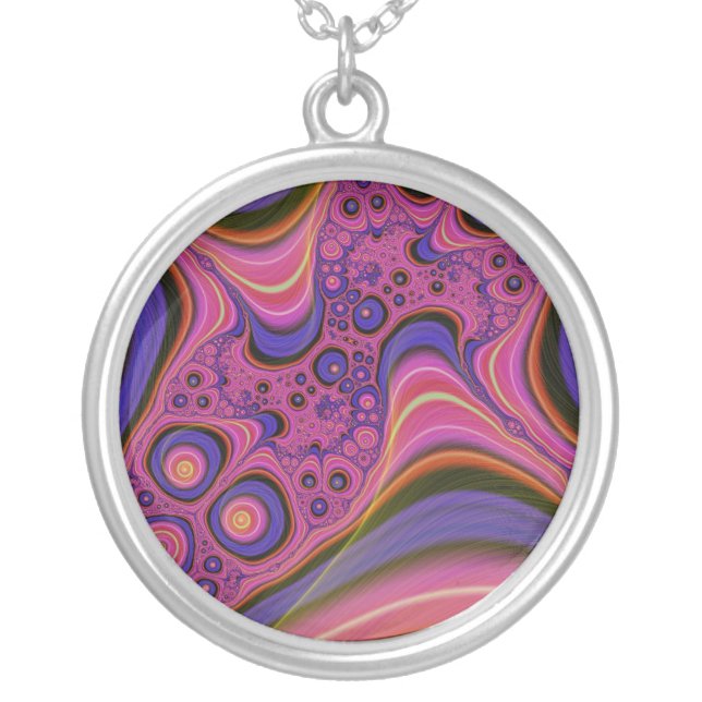 Trippy Silver Plated Necklace (Front)