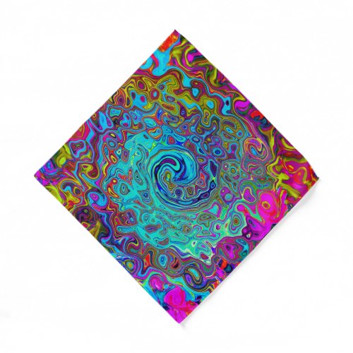 Trippy Sky Blue Abstract Retro Liquid Swirl Bandana